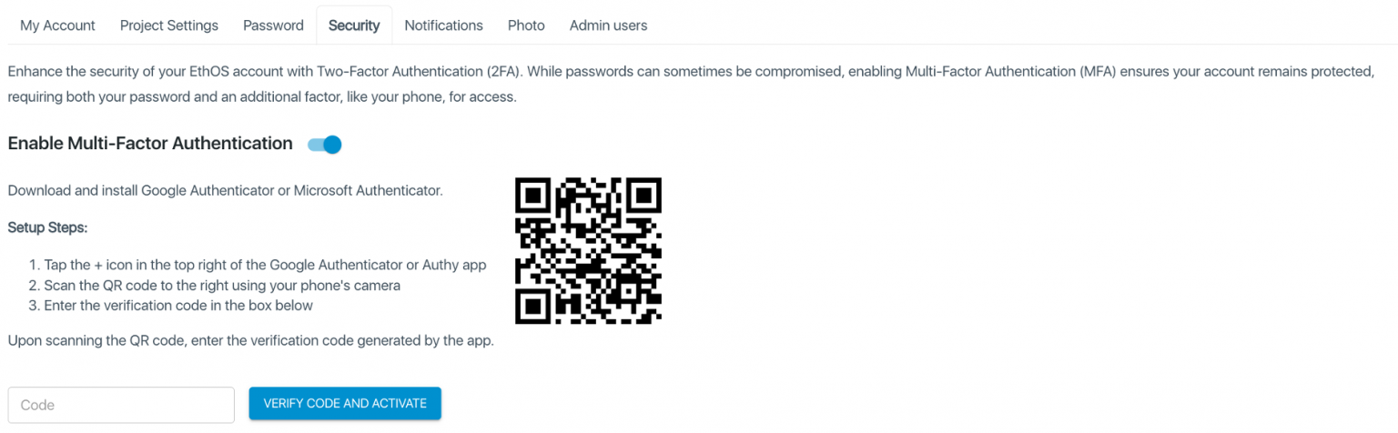 My Account Ethos Help Center